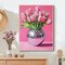 Pink Tulips Diamond Art Kit for Adults – 5D DIY Full Round Drill Gem Painting, Beginner-Friendly Pink Flowers Diamond Dots Art, Home Wall Decor, 12×16 inch